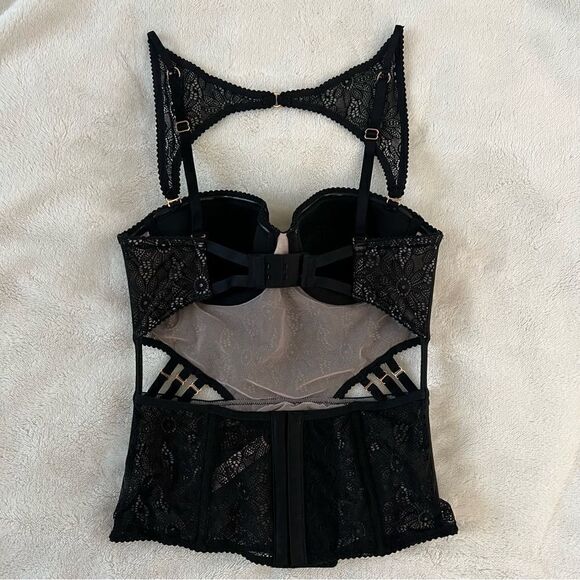 Victoria’s Secret Lace Bustier Corset Black NEW Size 32B - Picture 4 of 7